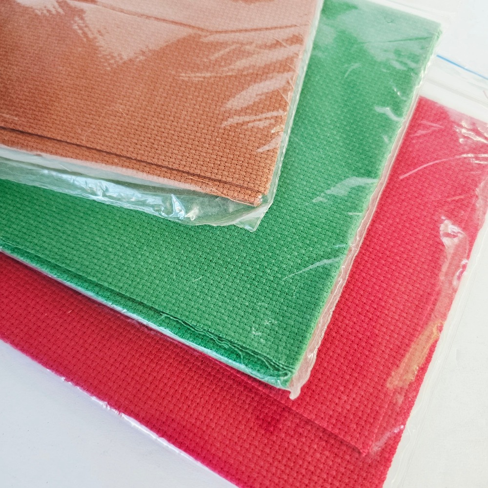 Vintage Charles Craft Cross Stitch Fabric Aida 14 Count 12x18 Multi Lot Cotton
